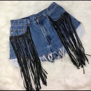 Fringed Levi Cutoff Shorts